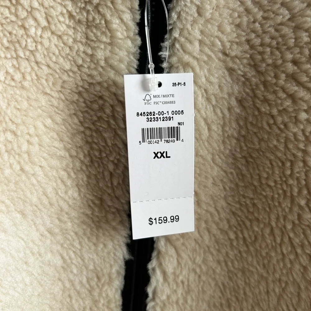 GAP Beige Sherpa Jacket with Black Trim - Picture 4 of 4
